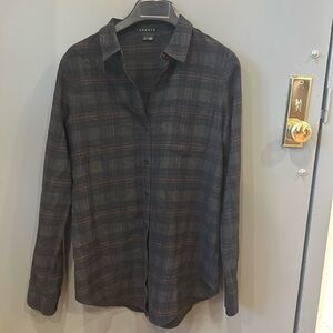Theory button down flannel top